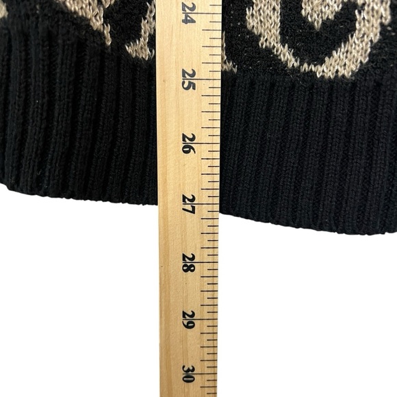 89th & Madison Black and Cream Leopard Print Sweater Women’s Size Large - Picture 7 of 9